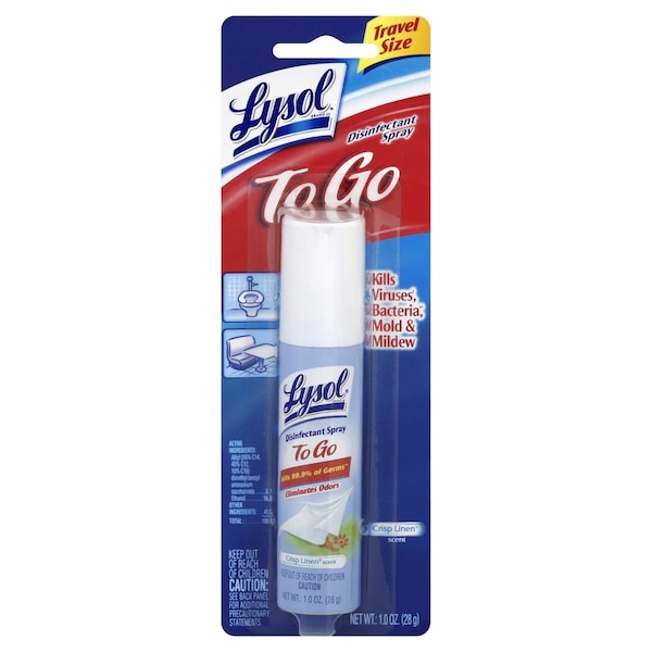 Lysol To Go Crisp Linen Scent Disinfectant Spray 1 oz 1920079132 Zoro